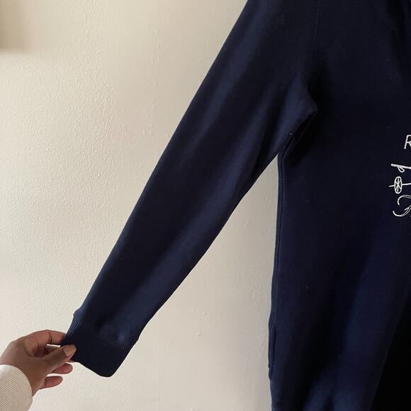 Ralph Lauren Girls Fleece Dress 16 XL Navy Blue Shawl Collar Long Sleeve Casual - Picture 5 of 12